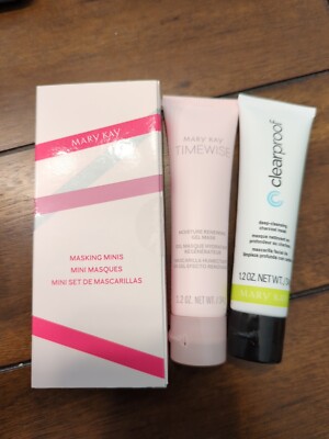Mary Kay MASKING MINIS Moisture Renewing Gel Mask & Deep Charcoal Mask