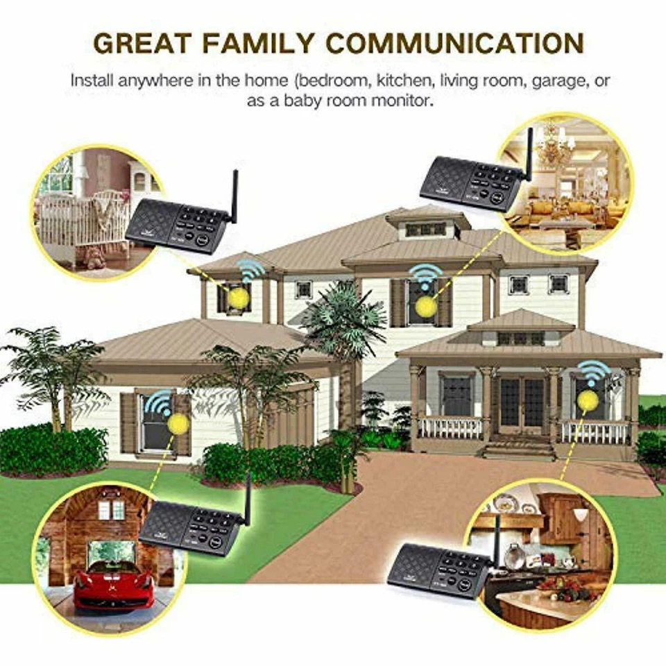 Wireless Intercom System Hosmart 1/2 Mile LONG RANGE 6-Channel Security Wireless - Image 4 of 4