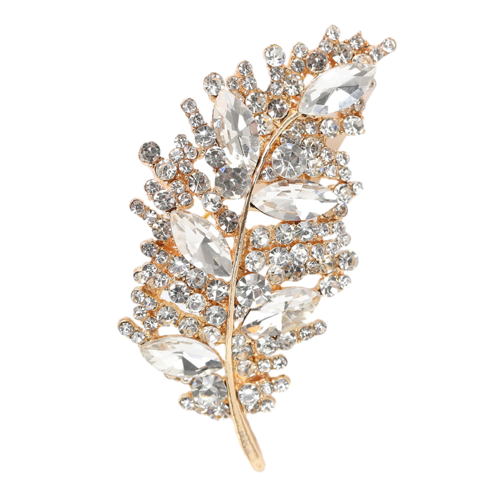 Sweater Brooch Hat Brooch Rhinestone Leaves Brooch Pin for Shawls Hats Clothes-image
