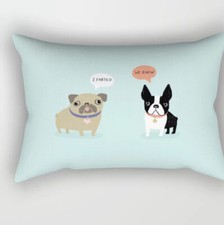 Dog Rectangular Pillow 12x17 Boston Terrier Pug I Farted We Know Society 6
