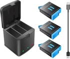 3-Pack Hero 11 Battery & 3-Channel Charging Station for GoPro Hero 11 10 9 Black