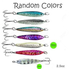 2.5oz Fishing Double Face Mega Metal Bait Fish Jig Luna Lures Random colors New