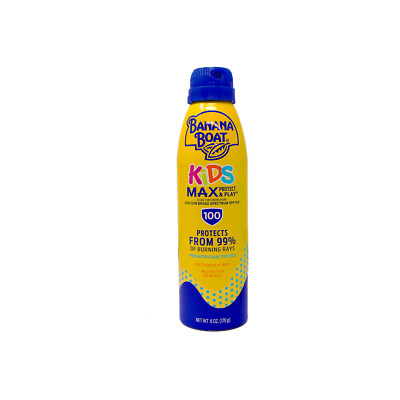 Banana Boat Kids Max Protect & Play Clear Sunscreen Spray SPF 100, 6.0 oz