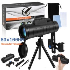 80x100 Zoom HD Monocular Starscope Monocular Telescope Day/Night BAK4 Binoculars