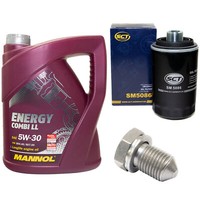 MotoröL ÖLfilter SM5086 Set 5W30 5 Liter + ÖLablassschraube FüR Seat Skoda VW