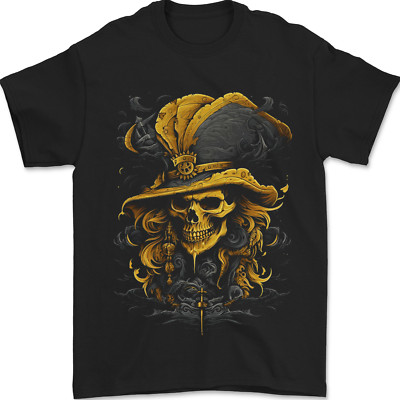 Pirate Skull 6 Herren Maglietta 100% Baumwolle