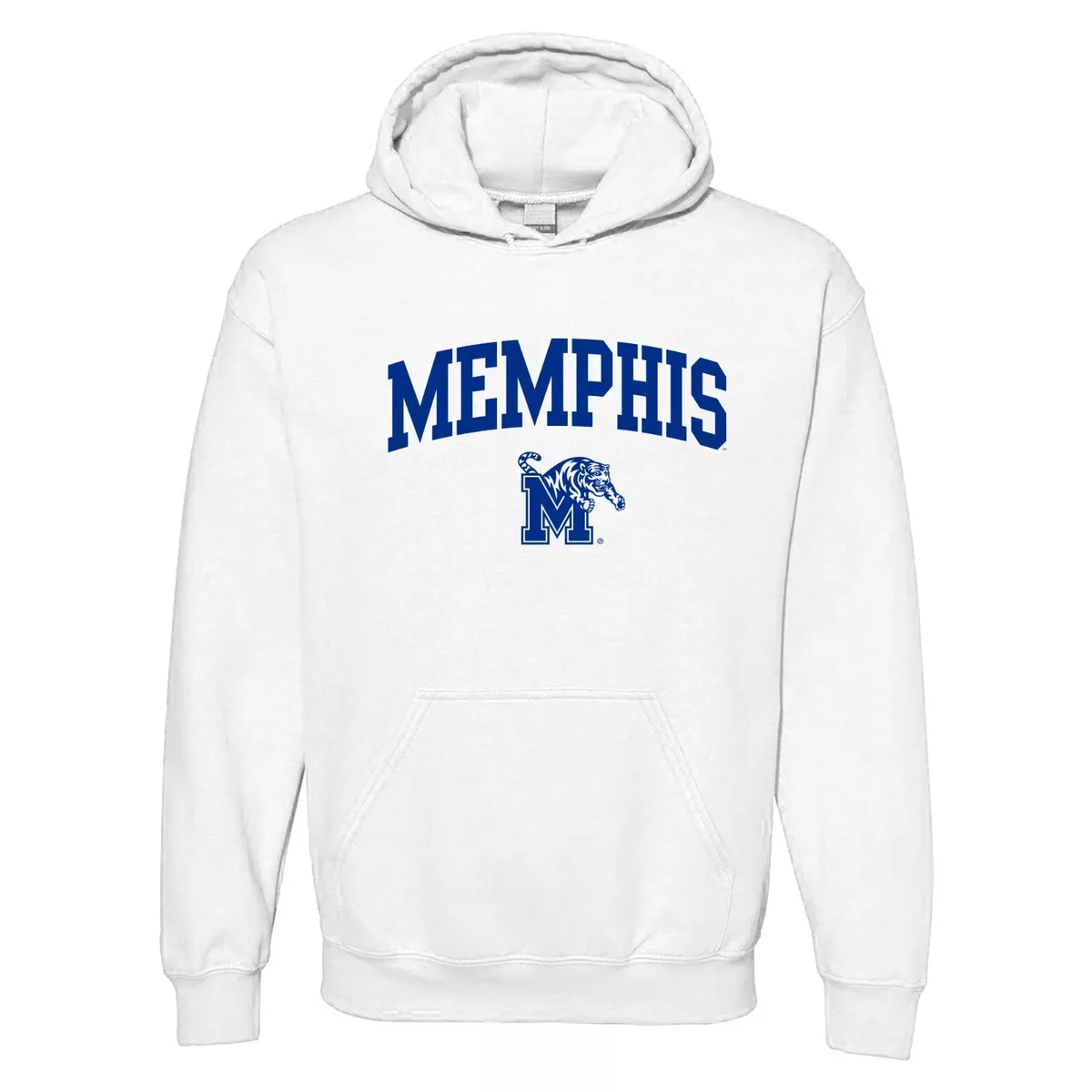 Memphis Tigers Arch Logo - Collegiate Hooded Sweatshirt - White