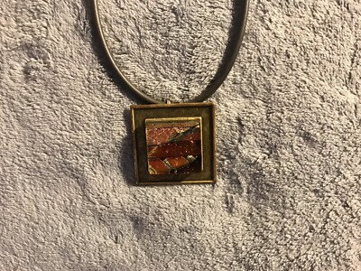 HANDCRAFTED BRASS AND DICHROIC GLASS PENDANT