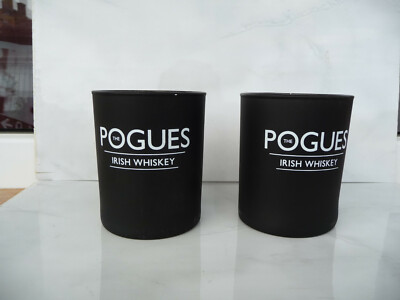 2 pc glassesThe Pogues irish whiskey black used rare limited edition 