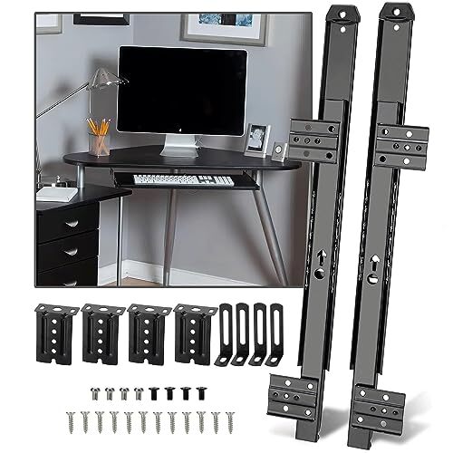 14 Keyboard Slide Heavy Duty Ball Bearing Slides Computer Tray Under Desk Ra...
