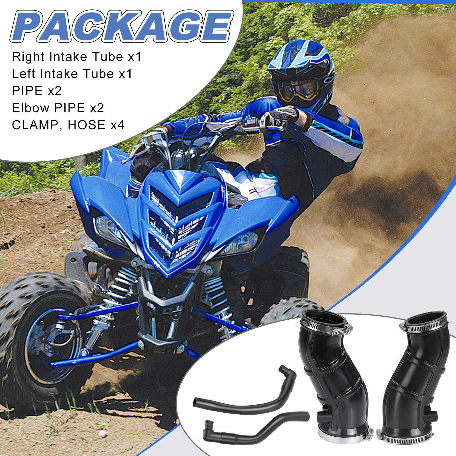 2001-2005 For Yamaha Raptor 660R YFM660R Airbox Manifold Snorkel Intake Tube L+R