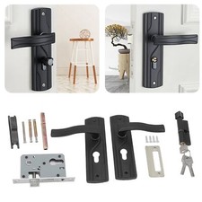 Universal Door Handle Lever Lock Combination Set with Keys - Manganese Steel Nwe