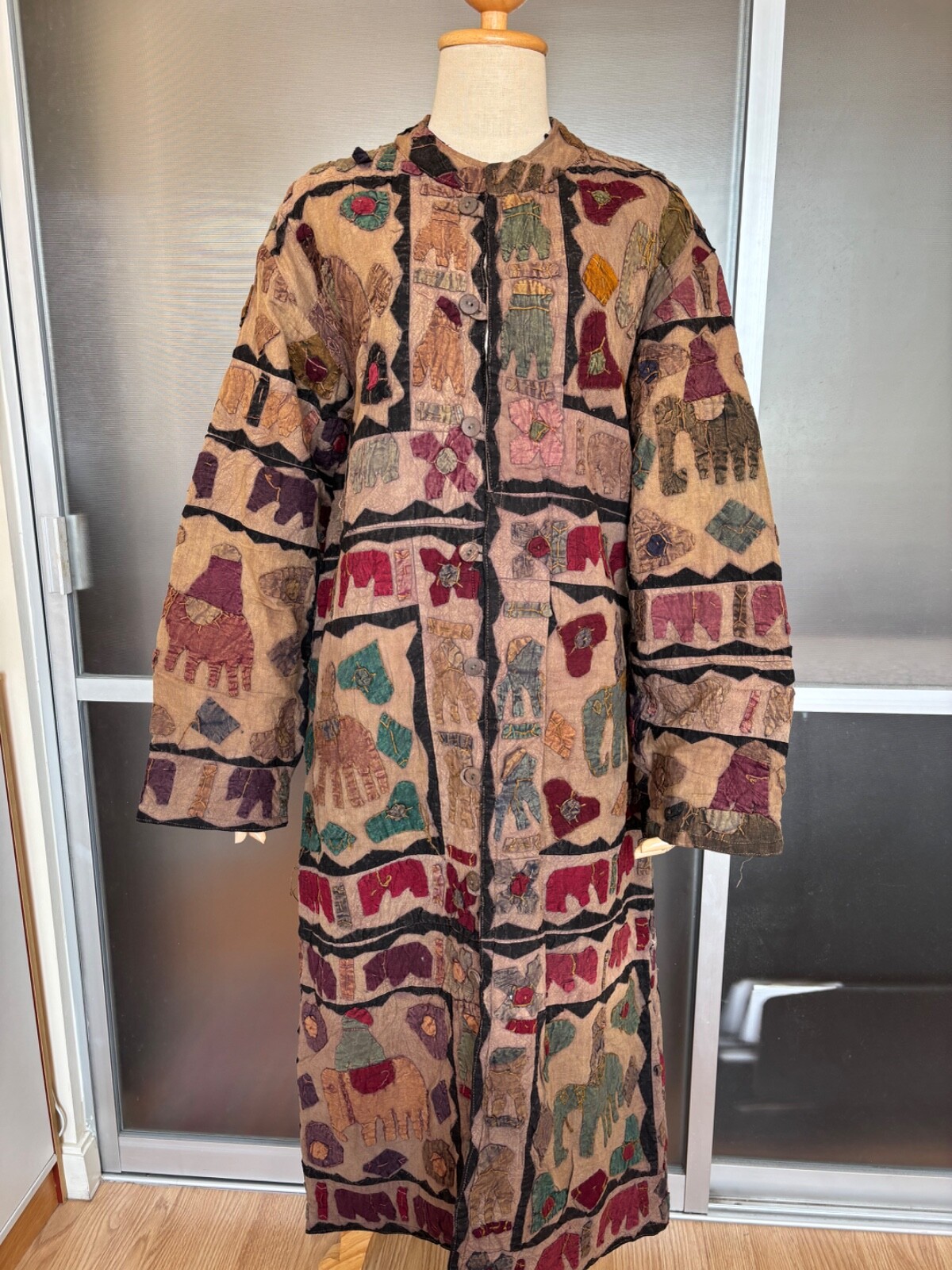 Vintage Indian Patchwork Handmade Elephant Long W… - image 1