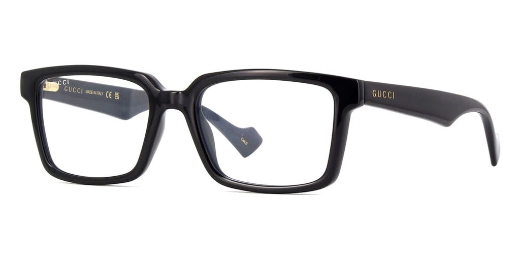 Gucci GG1543S 001 Black Grey Logo Clip-On Rectangular Men's