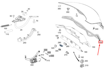 NEW MERCEDES-BENZ E C238 STEM COVER FRAME A2387506000 GENUINE