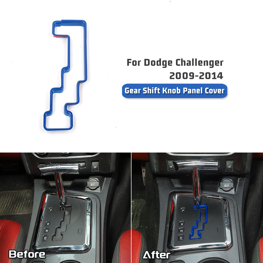 Blue Gear Shift Knob Panel Cover Trim Accessories for Dodge Challenger 2009-2014