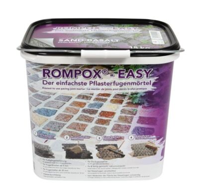ROMPOX  - EASY 1K Pflasterfugenmörtel 15 kg Sand-Basalt trittsicher harzfilmfrei