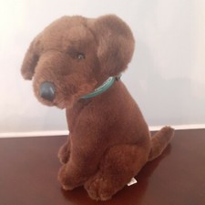Vintage Brown Chocolate Lab Plush Puppy Dog Stuffed Animal Plush 14  W1