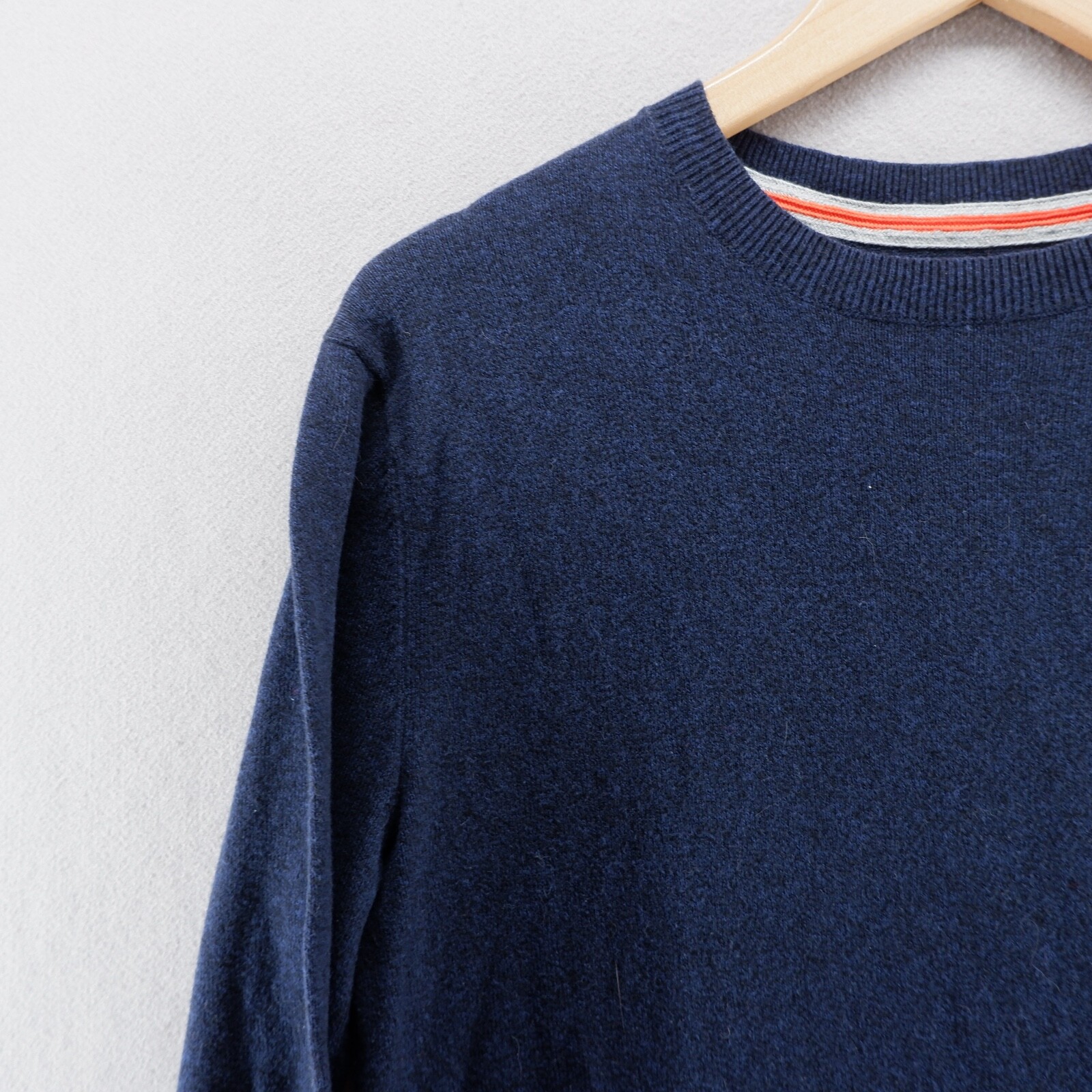 Superdry Mens Jumper Small Blue Pullover Knit Cotton Cashmere Blend