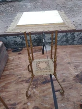 Antique Aesthetic Charles Parker School Onyx & Bronzed Metal Fern Stand, c 1870