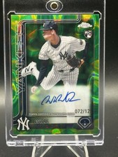 Will Warren 2025 Topps Chrome Update Green Yellow Lava Lamp RC Auto /125 Yankees