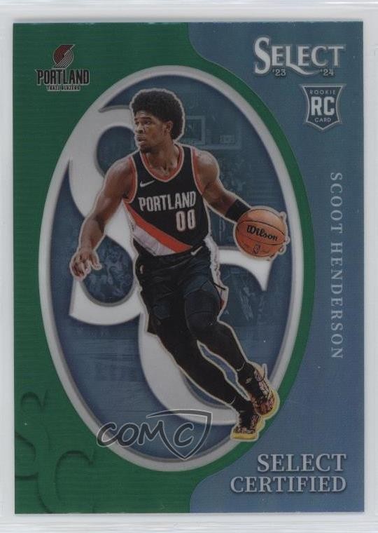 2023-24 Panini Select Select Certified Green Prizm Scoot Henderson #19 d0b