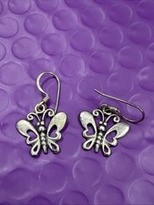     Spotted Butterfly 925 Sterling Silver Dangle Earrings
