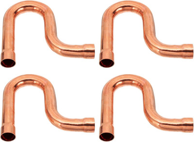 7/8'' ID P-Trap Copper Pipe Fittings for HVAC & Plumbing - 4 Pcs Set