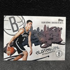 2025-26 Topps Basketball Egor Demin Clutch City Prospects CC-8 Rookie RC Nets