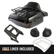 King Luggage Trunk Pad Mount Rack Light Speakers Fit For Harley Touring 09-13