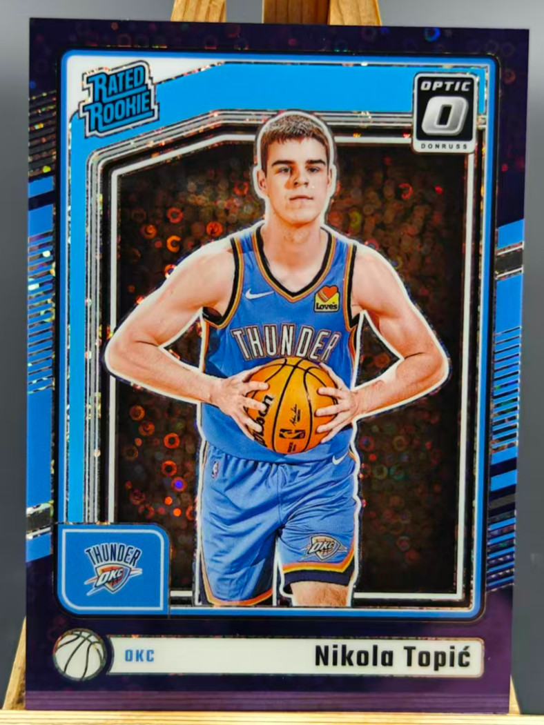 Nikola Topic 2024-25 Panini Donruss Optic 96/99 Purple Disco Rated Rookie #278
