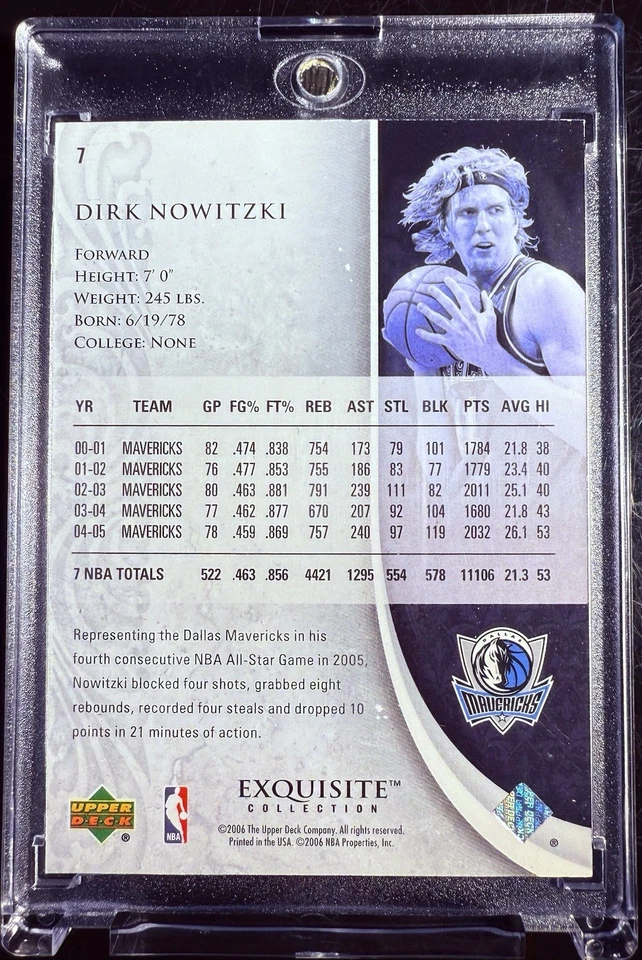 2005-06 EXQUISITE Collection Base DIRK NOWITZKI /225 - Image 4 of 4