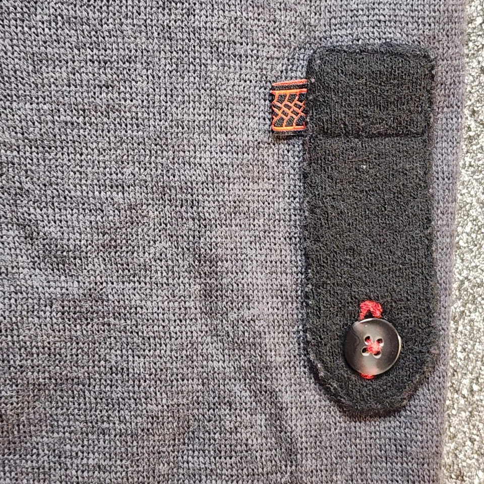 Suéter St. Croix Para Hombre L 1/4 Cremallera Manga Larga Gris/Negro Hecho en EE. UU. Foto 4 de 4