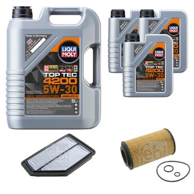 FEBI BILSTEIN Inspektionspaket 8L Liqui Moly Top Tec 4200 5W-30 für Honda CR-V