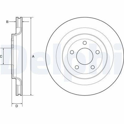 2x Bremsscheibe DELPHI BG4832C passend für FORD FORD USA FORD ASIA & OCEANIA