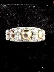 Lovely Vintage Bali Silver 925 & 18k Gold Bead Band Ring Size N 4.2 Gram