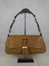 Prada Vintage Calf Metal Leather Shoulder Bag...