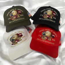 US 250th Anniversary Embroidered Cap Semiquincentennial Structured Baseball Hat