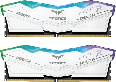 T-Force Delta RGB 32GB (2 x 16GB) DDR5 6400 MT/s CL40 Desktop RAM EXPO XMP White - Image 1 of 3