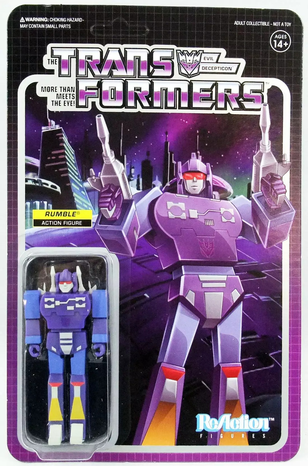 Cadeau geek figurine Transformers Rumble Super7 ReAction pour collectionneur