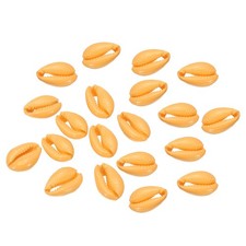 20 Pcs Orange Oval Seashells Beads Natural Cowrie Beach Shells