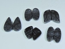 19-25MM Natural picasso Jasper Matched Pair Mix Loose Gemstone 5Pair Lot v751