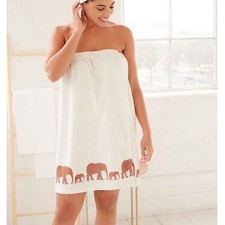 Womens Cream Shower Body Towel Bath Towel Wrap Soft Adjustable Elasticated 