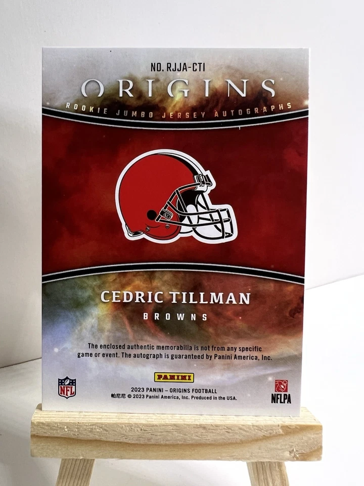 2023 Panini Origins CEDRIC TILLMAN Rookie Jumbo Jersey Autographs RC Browns - Image 2 of 4