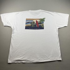 Vintage Reyn Spooner T-Shirt Mens 2XL White Hawaiian Traditions Surf Hut Beach