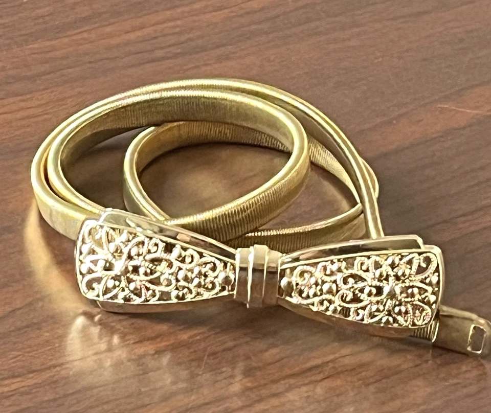 Женщин золото банты металлическая цепочка узкий эластичный ремень эластичной платье корсет пояс - Изображение 2 из 4