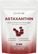 ClarityMD Astaxanthin 12mg 30 Softgels Antioxidant