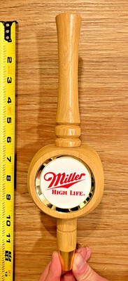Miller Beer Tap Handle Knob Keg Draft Bar Top Brewing Vintage Wooden High Life