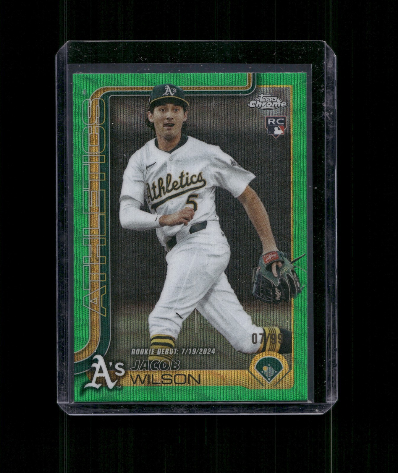 2025 Topps Chrome Update Jacob Wilson #USC150 Green Wave Refractor Rookie RC /99