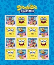 Unused USPS Postage Stamps 2025  "Spongebob Squarepants" Book of 20 6025-6028